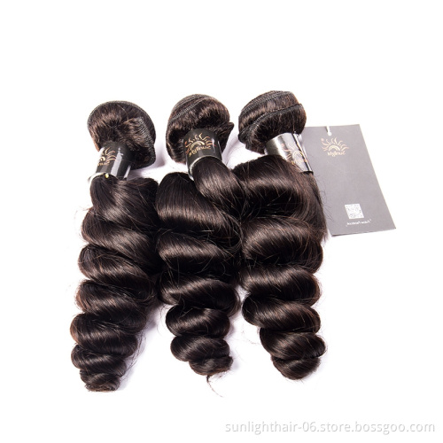 Peruvian Loose Wave Bundles With Frontal Human Hair Bundles With Closure Sunlight Remy Human Hair With Ear to Ear Lace Closure